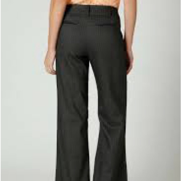 Anthropologie Cartonnier Herringbone Dark Gray Black Cuffed Pants 12 - Picture 3 of 10